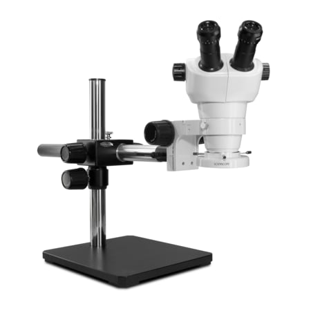 Scienscope NZ Stereo Zoom Microscope With Compact LED Light On Single Arm Stand NZ-PK5S-E1